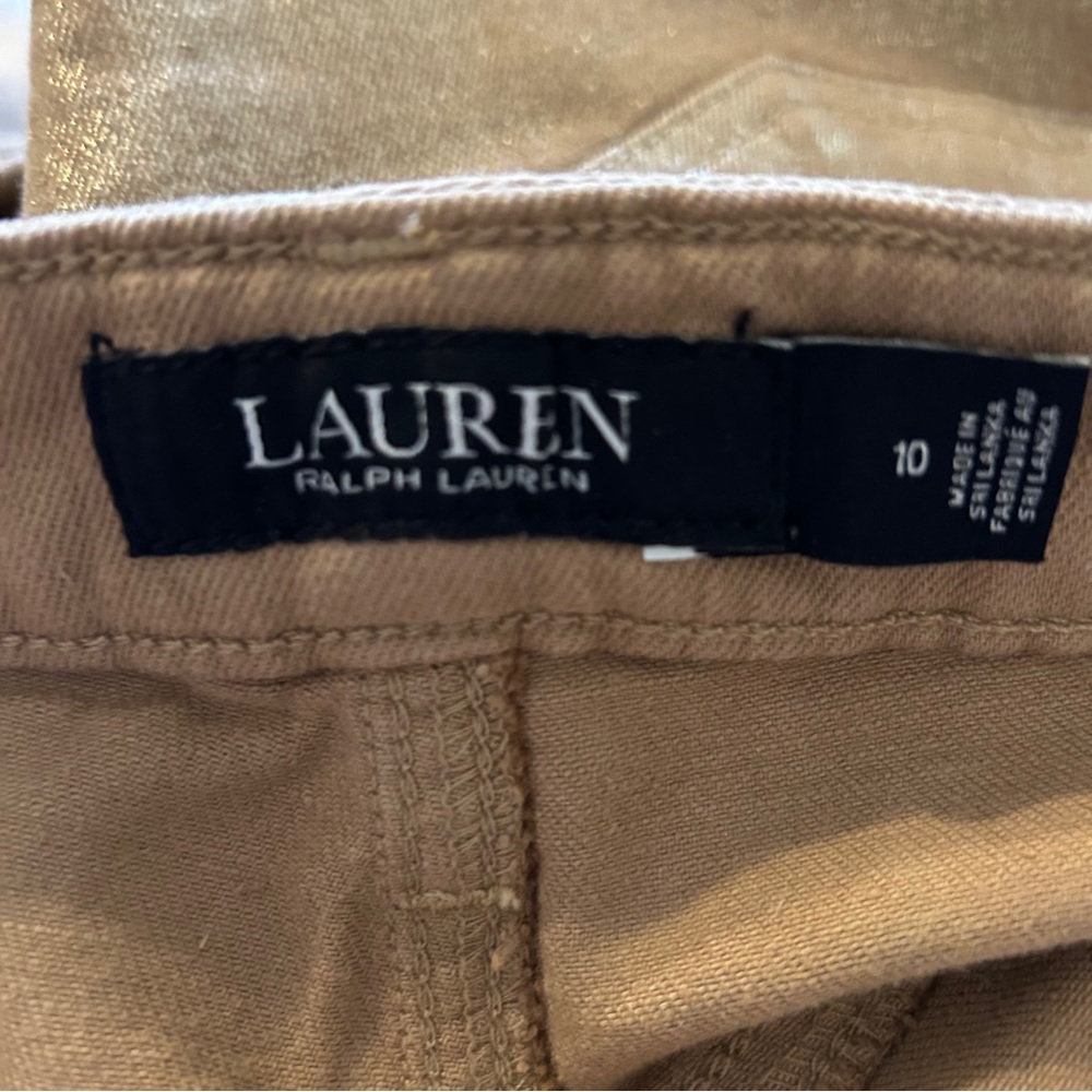 Lauren Ralph Lauren Gold Metallic Sparkle Jeans - Picture 5 of 8